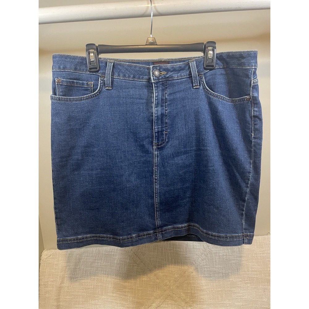 Lee Blue Jean Skirt Women Size 16 Medium Built-in Mesh Short Lining